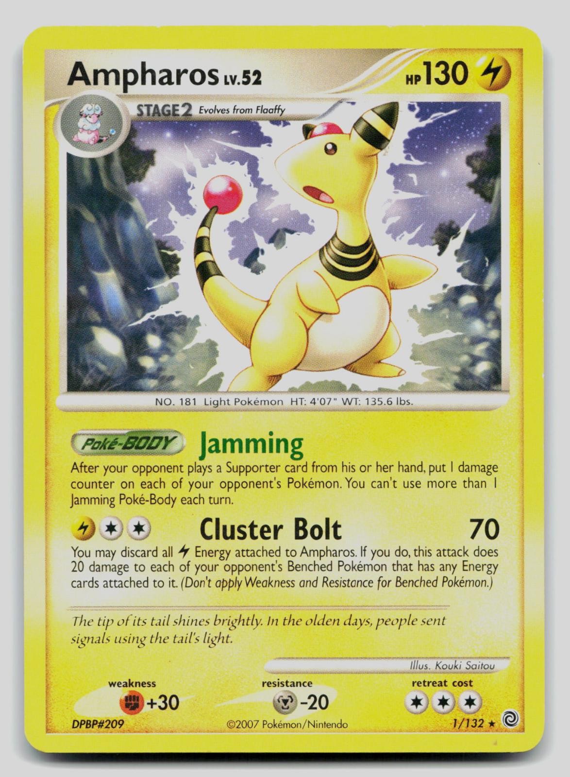 Ampharos (DP Secret Wonders) 1/132 Rare Deck Exclusives Pokemon Lightly Played