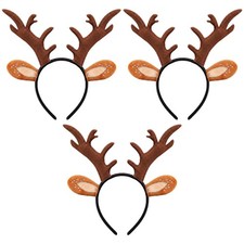 3 Pack Reindeer Antlers Headband, Deer Ears Costume