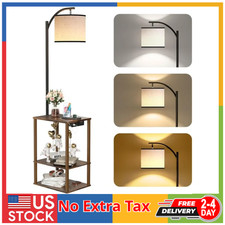 SUNMORY Floor Lamp with Table, End Table with Lamp, Shelves, Charging Station...