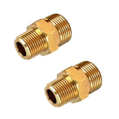 #ad 2 Pcs M22 Pressure Washer Fittings Brass 3 8 Inch NPT Male to Metric M22 14m... $17.82