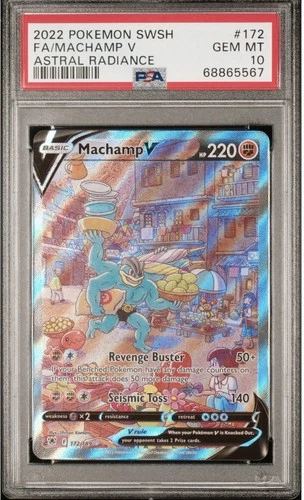 Pokemon 2022 Astral Radiance Machamp V Alt Full Art Holo PSA 10 172/189