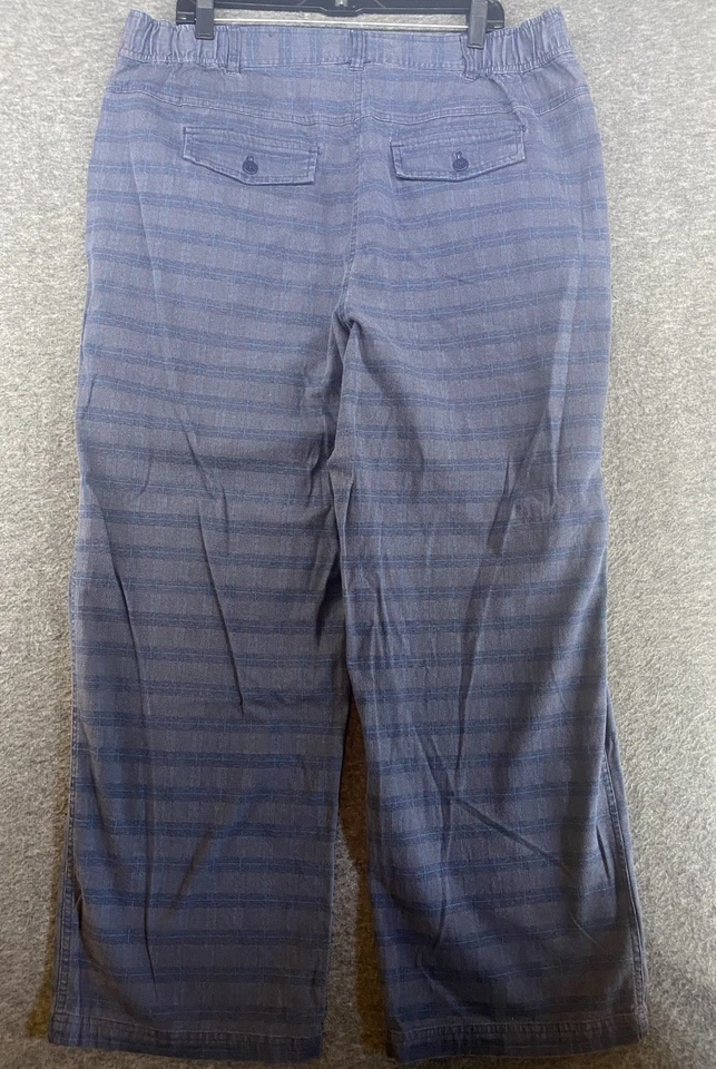 Pantalones de mujer Basic Editions talla 18 calce clásico púrpura azul a cuadros Foto 4 de 4