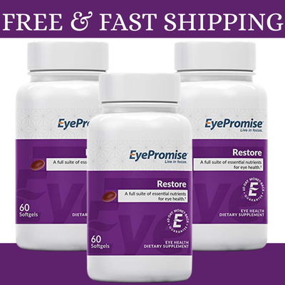 #ad EyePromise Restore Supplement Complete Macular Health Formula 60 Softgels 3 Pack $49.99