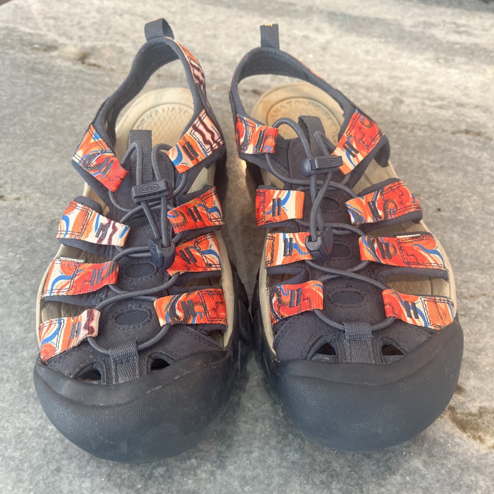 SANDALI KEEN UOMO NEWPORT RETRO GROOVY ARANCIONE NAVY taglia 9