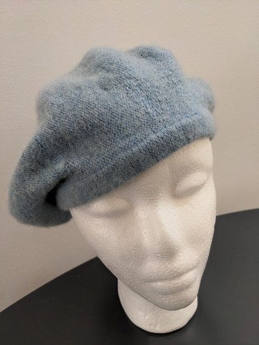 Beret Pale Blue Knit Cosy & Warm Delightful Hue - Picture 6 of 6