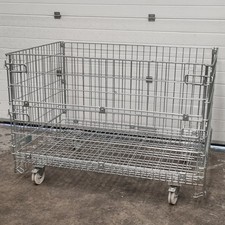 Large Cage with Wheels 150x100cm Collapsible Wire Mesh Cage 700KG Heavy Duty
