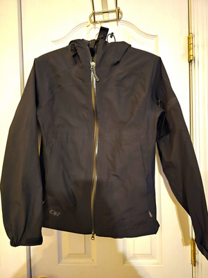 Outdoor Research Women/Men's  Black Gore-Tex Hooded Full Zip Jacket Size S