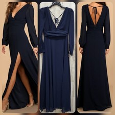 LULUS Love You So Navy Blue Long Sleeve Maxi Dress Size SMALL***NEW***