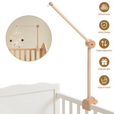 360 Grad Baby Mobile Halterung Holz Drehbarer Halter für Babybett,Wickeltisch