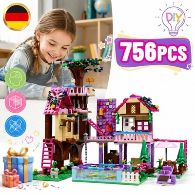 756X Baumhaus Bausatz Bausteine Klemmbausteine für Mädchen Kreativ DIY Montage