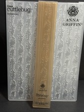 Cricut Cuttlebug Anna Griffin Embossing Folder Border Garland Stripes 5x7