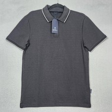 Ben Sherman Polo Shirt Mens Small Black Tipped Collar Short Sleeve BS15PL561
