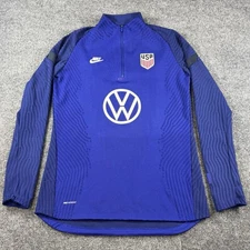 Nike US Soccer VaporKnit Quarter Zip Pullover Top Women’s Size Medium Blue VW