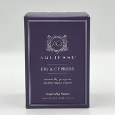 Aquiesse Luxury Scented Soy Candle Fig & Cypress 6.5 oz NEW