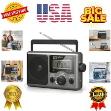 Portable Shortwave Radio with Best Reception,AM FM Transistor,LCD Display,Tim...