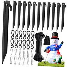 Inflatable Stakes Set Pcs 8.5&rsquo;&rsquo; Heavy Duty Plastic Tent Yard Stakes with 12