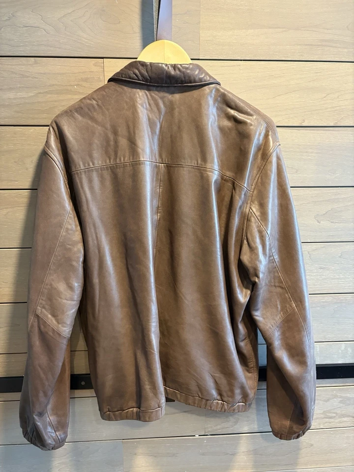 CHAQUETA DE CUERO POLO Ralph Lauren marrón piel de cordero | L Foto 3 de 4