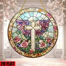 CIFbuy Large Acrylic Cross Window Hanging for Home Decor Religious Gift Churc...