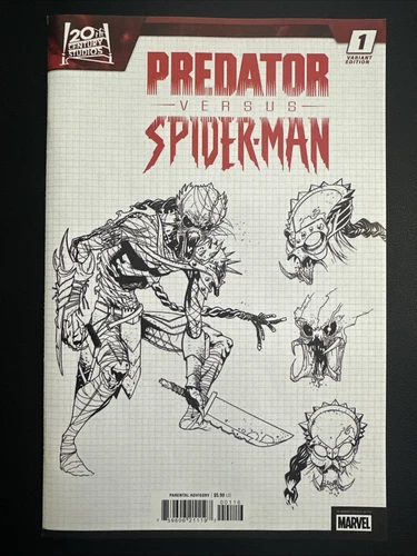 Predator VS Spider-Man #1 1st Print 2025 1:10 Design Variant Cover
