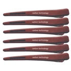 Barber Carbon Compartment Clips 12cm DARK RED Set of 6 Hair Clips Hair Clips Professional
