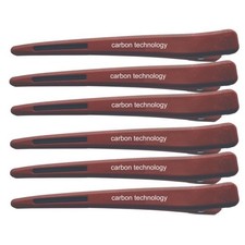 Friseur Carbon Abteilclips 12cm DUNKELROT 6er Set Haarclips Haarklammern Profi