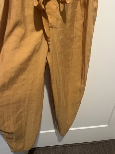 ASOS Women’s Size 6 Yellow Short Sleeve Jumpsuit W/Chest Pockets & Waist Tie - Picture 4 of 16