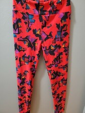 LuLaRoe ONE SIZE Leggings NWOT Multi-Color RED BLACK ORANGE PURPLE