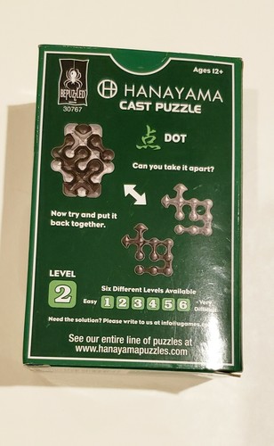 Puzzle ~ Level 2 ~ BePuzzled Hanayama Cast Metal Brainteaser NEW! 30767 - Picture 2 of 2