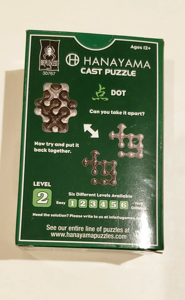 Puzzle ~ Level 2 ~ BePuzzled Hanayama Cast Metal Brainteaser NEW! 30767 - Image 2 of 2