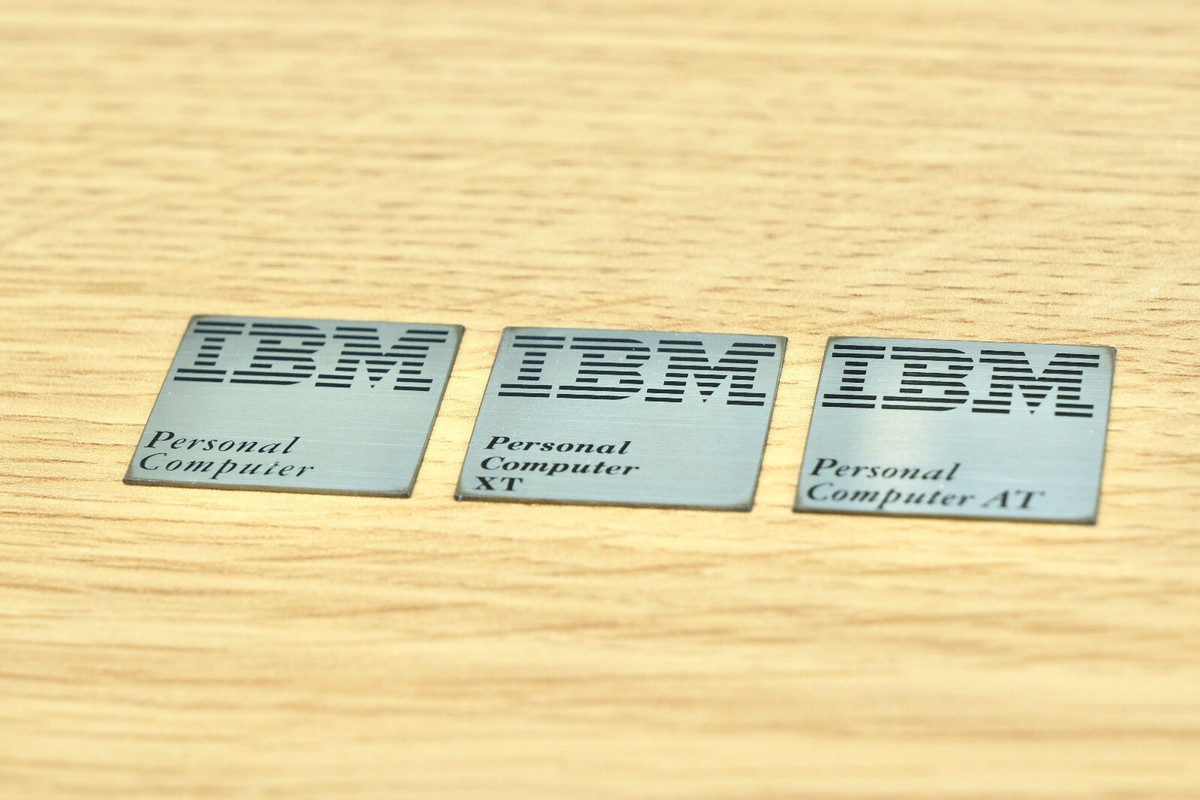 IBM Personal Computer XT AT Reproduction Case Badges Brushed