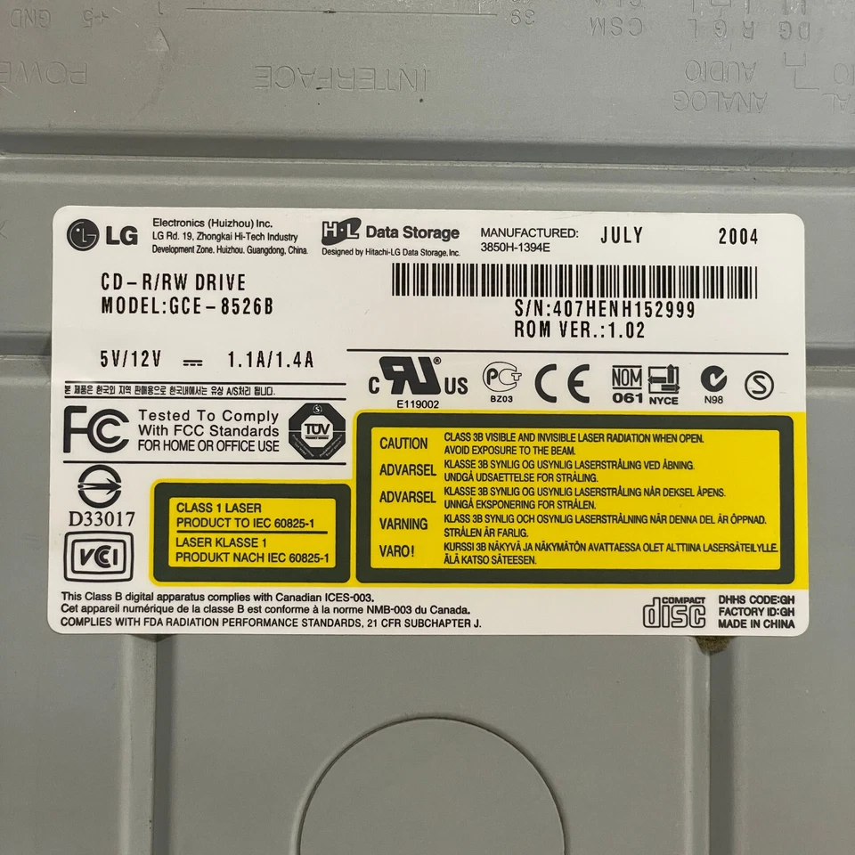 Genuine Hitachi LG GCE-8526B CD-R/RW RewritabIe IDE Optical Drive 52x 32x 52x - Image 4 of 4