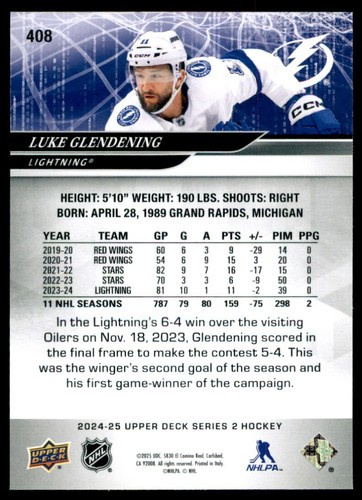 2024-25 UPPER DECK SERIES 2 HOCKEY BASE #301-400 *U-PICK* (PICK from List) - Picture 318 of 402