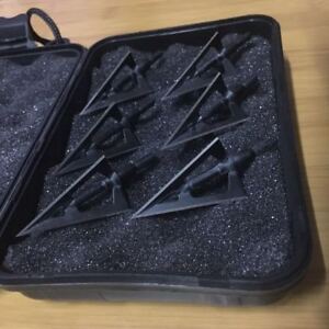 6-Pcs-Broadhead-Archery-Shooting-Screw-tip-3-Blade-Hunting-Black-Box