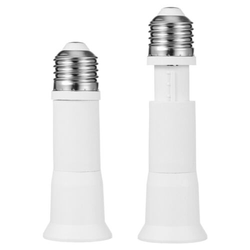 2 Pcs E27 Base Light Socket Extender Convert Lamp Head Plug Adapter Electrical