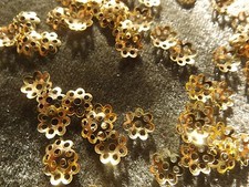 FLOWER BEAD CAP FINDING 7MM GOLD 100 PIECES