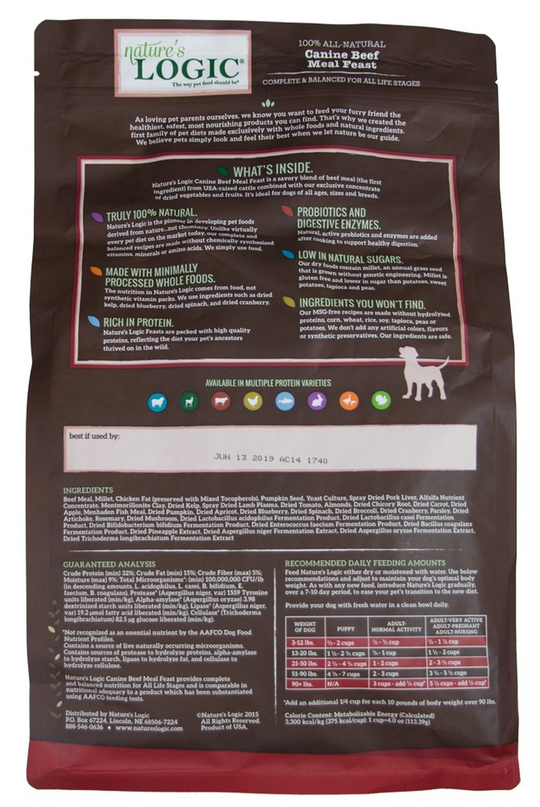 Nature'S Logic Dog Food Canine Meal Feast, Beef eBay