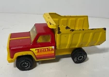 Vintage 1980's? Tonka Red Yellow Mini Dump Truck Made In USA As Found