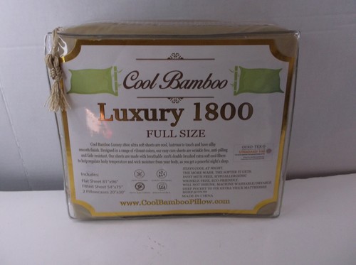 Cool Bamboo Luxury 1800 Full Size Tan Color Sheet Set 4 Piece NIB - Picture 2 of 3