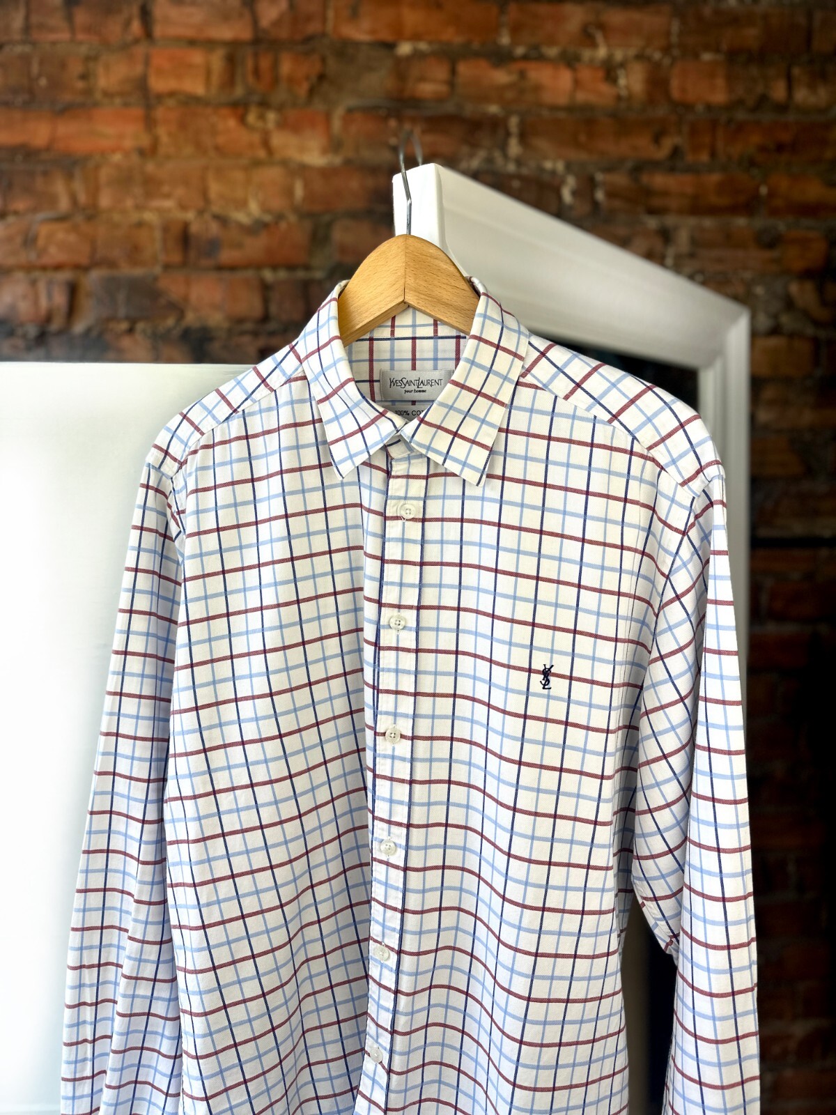 Camicie Vintage Uomo a Quadri Yves Saint Laurent Multicolore Taglia:L