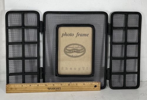 Shengyi Rustic Black Metal Folding Picture Frame - Picture 8 of 12