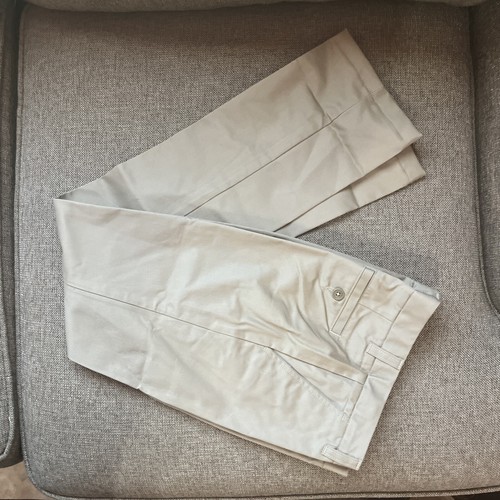 Lands’ End girls 14 Slim uniform pants khaki Chino flat front adjustable waist - Picture 4 of 14