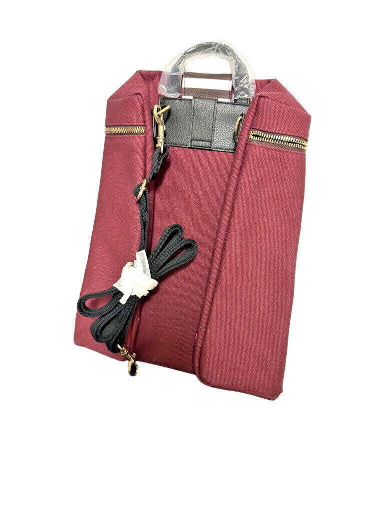Henri Bendel packable backpack, maroon canvas new… - image 1