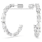 New Mesmera hoop earrings Mixed cuts, White, Rhodium plated 5672834