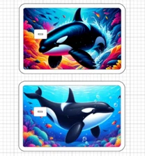 Sea Life Orca Whale ATM Credit Debit Card Skin Sticker Ocean Fish Water Killer
