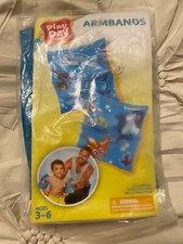 PlayDay Inflatable Armbands for Kids Ages 3-6 Water Wings Floaties Pool Beach