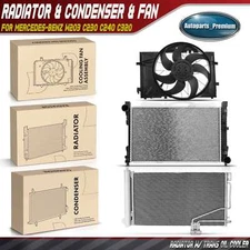 Radiator & AC Condenser & Cooling Fan Kit for Mercedes-Benz W203 C230 C240 C320