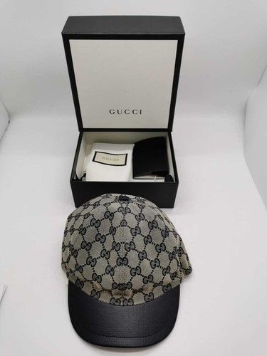 Gucci GG Pattern Logo Printing Splicing Baseball Cap Size L 56 Children’s Cap - Picture 12 of 12