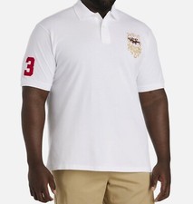 Polo Ralph Lauren Mesh Polo Shirt White Crest Triple Pony Men's SZ 2XL-Big
