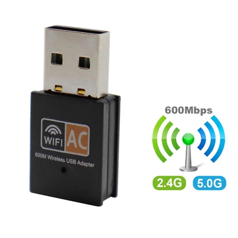 AC 600Mbps WLAN Stick Dual Band 2.4GHz / 5GHz WIFI Dongle USB Wireless Adapter