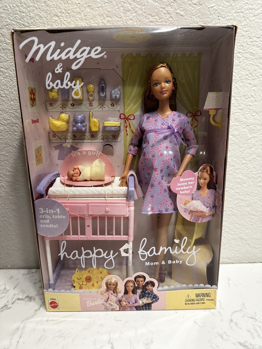 Barbie Happy Family Pregnant Midge And Baby 2002 in Box | eBay